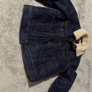 GAP Kids Blue Jean Jacket with Cream Collar